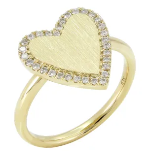 0.17ct tw Heart Shaped Pave Edge Diamond Ring