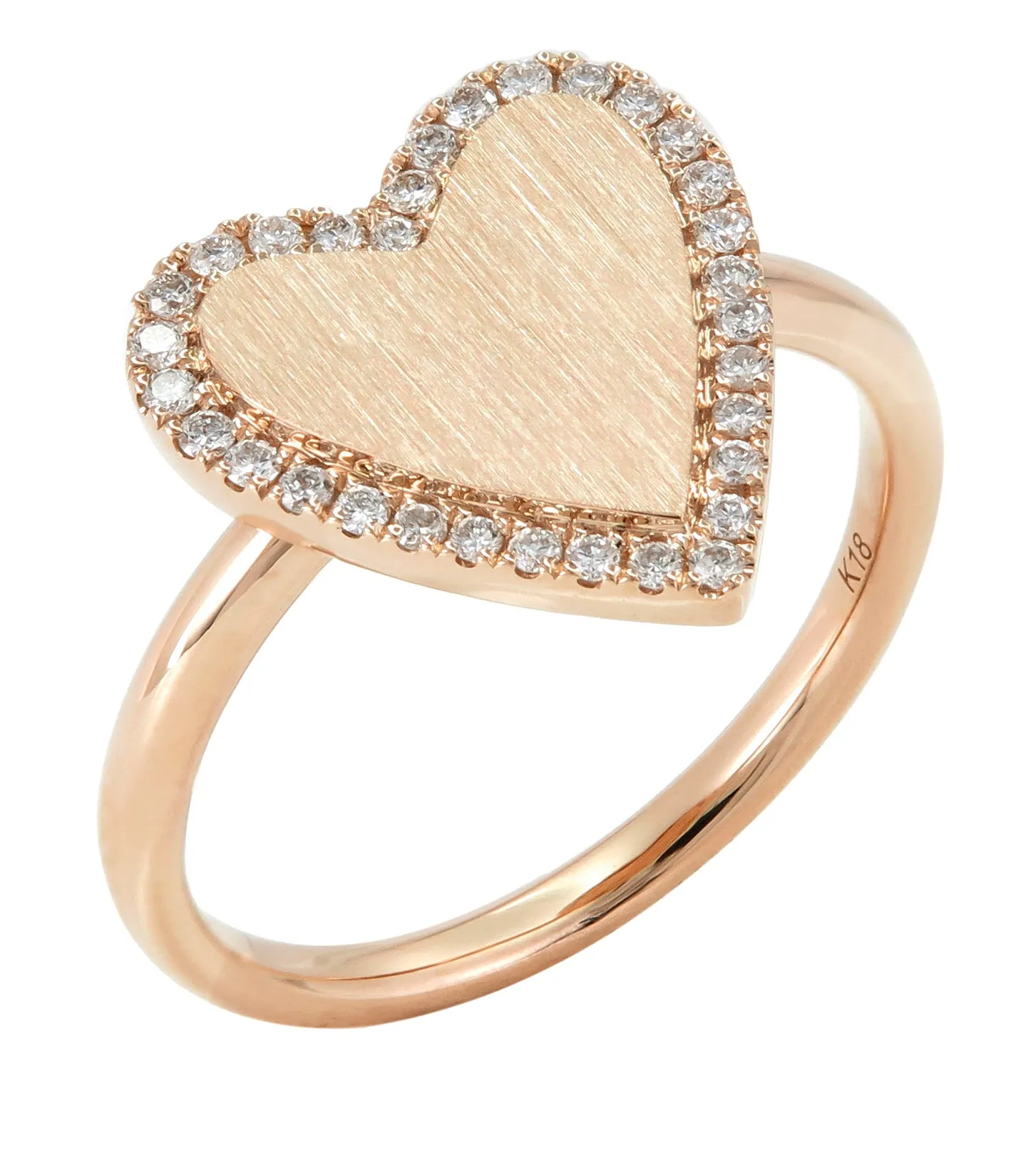 0.17ct tw Heart Shaped Pave Edge Diamond Ring