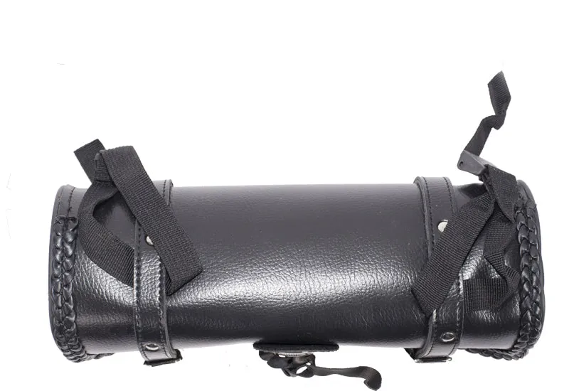 10" PVC Motorcycle Tool Bag With Concho & Braid