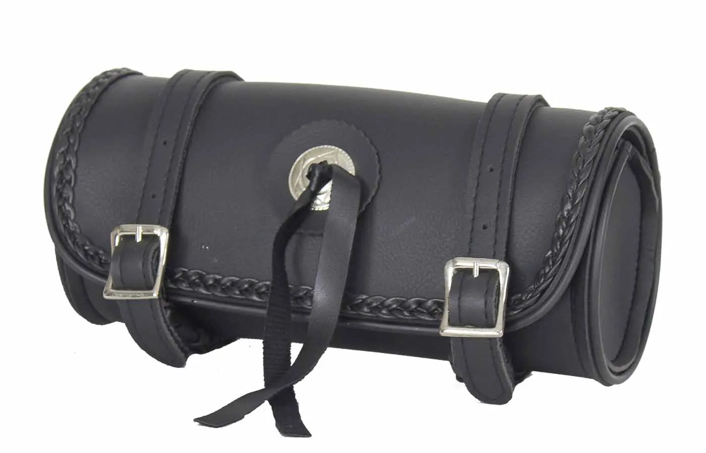 10" PVC Motorcycle Tool Bag With Concho & Braid
