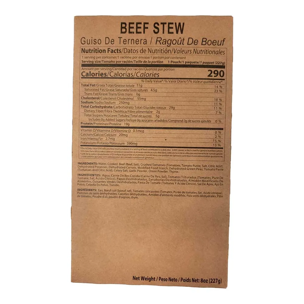 12 Complete Meal MRE Food Supply