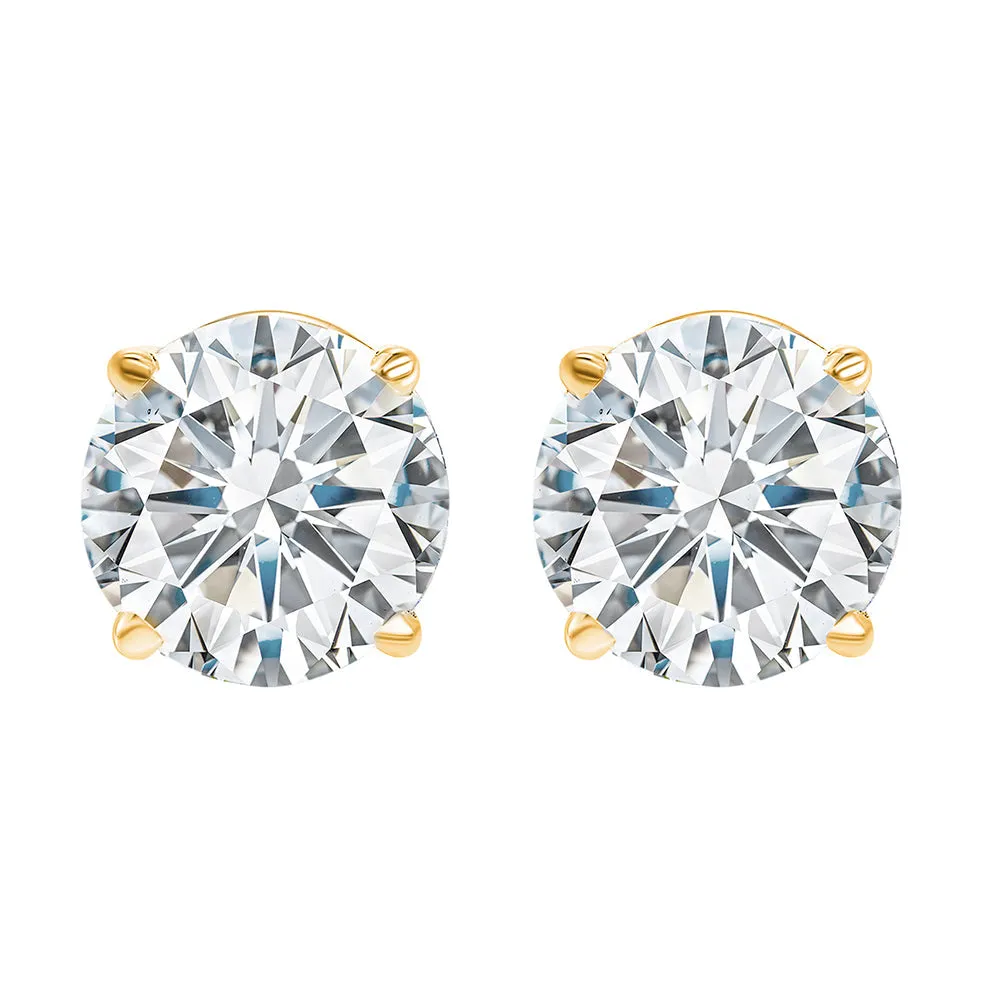 14KT Yellow Gold & Diamonds Stunning Stud Earrings - 2 ctw
