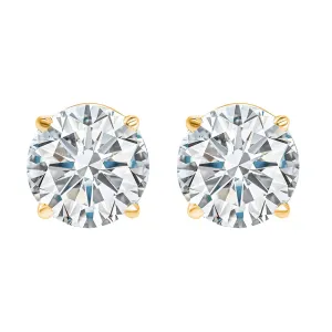 14KT Yellow Gold & Diamonds Stunning Stud Earrings - 2 ctw