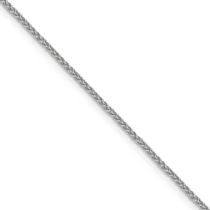 1.5mm 10k White Gold Solid Diamond Cut Wheat Chain Necklace