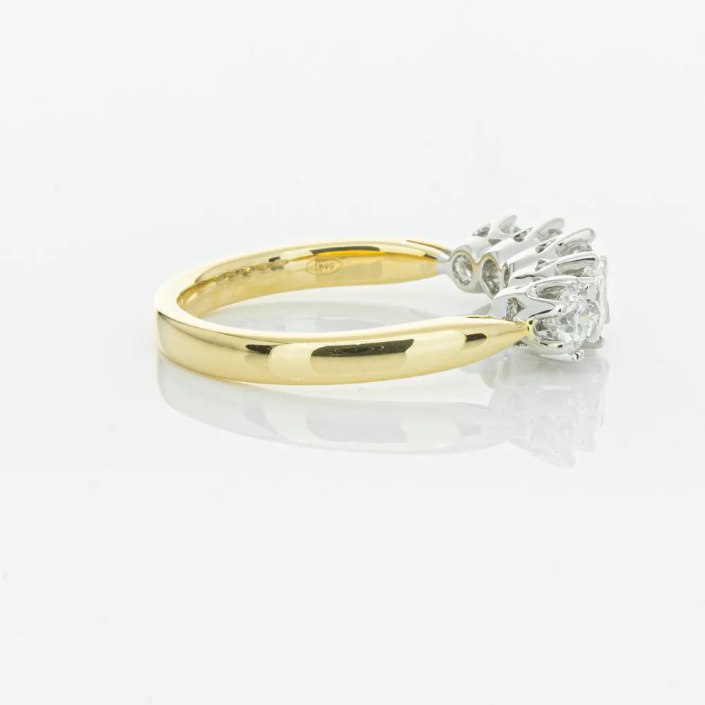 18ct Yellow Gold Diamond Pentagon Ring