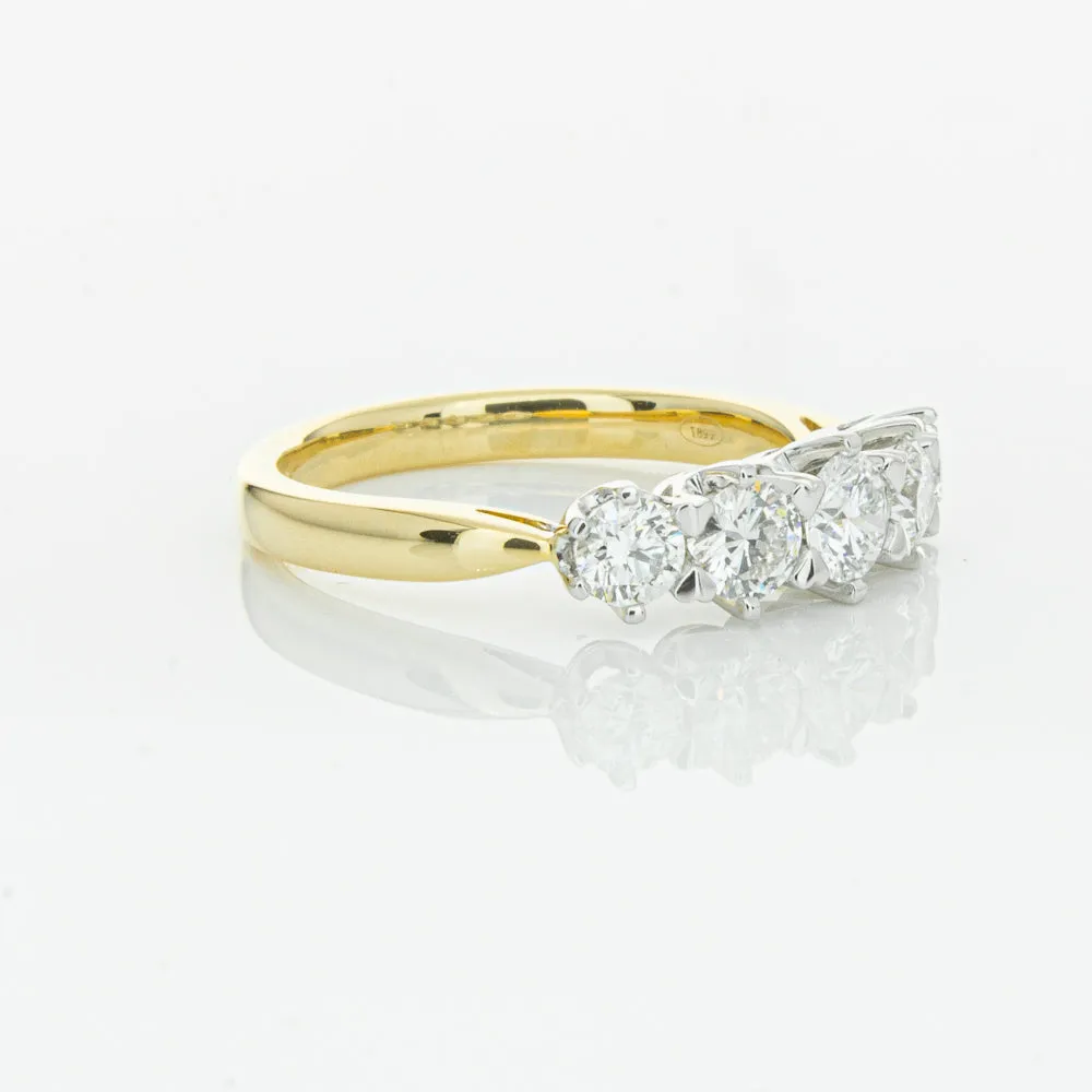 18ct Yellow Gold Diamond Pentagon Ring
