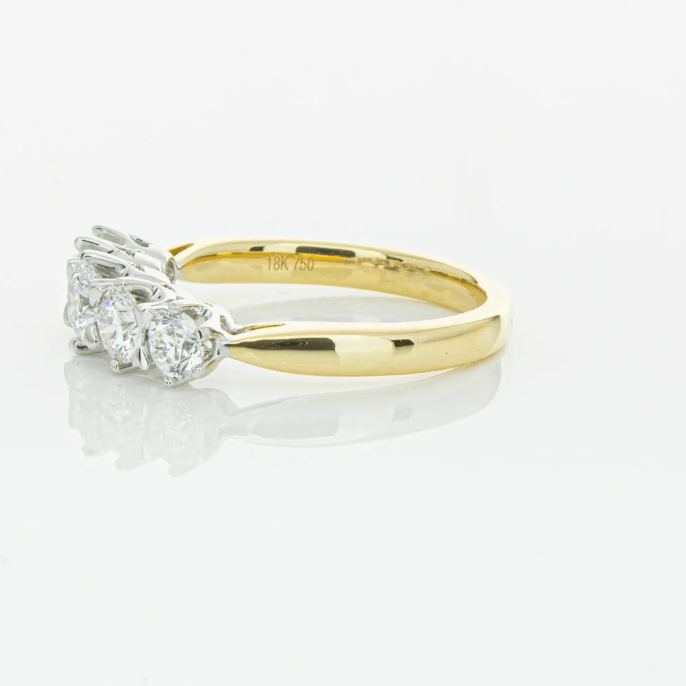 18ct Yellow Gold Diamond Pentagon Ring