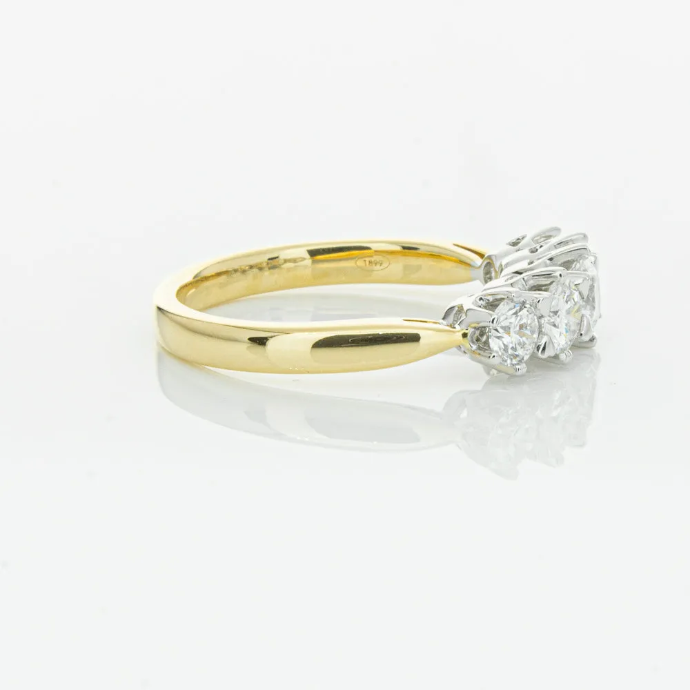 18ct Yellow Gold Diamond Pentagon Ring