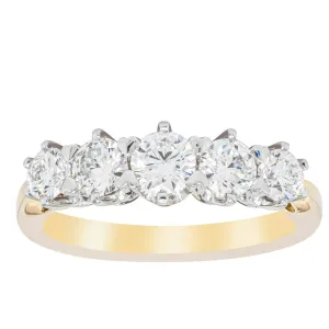 18ct Yellow Gold Diamond Pentagon Ring