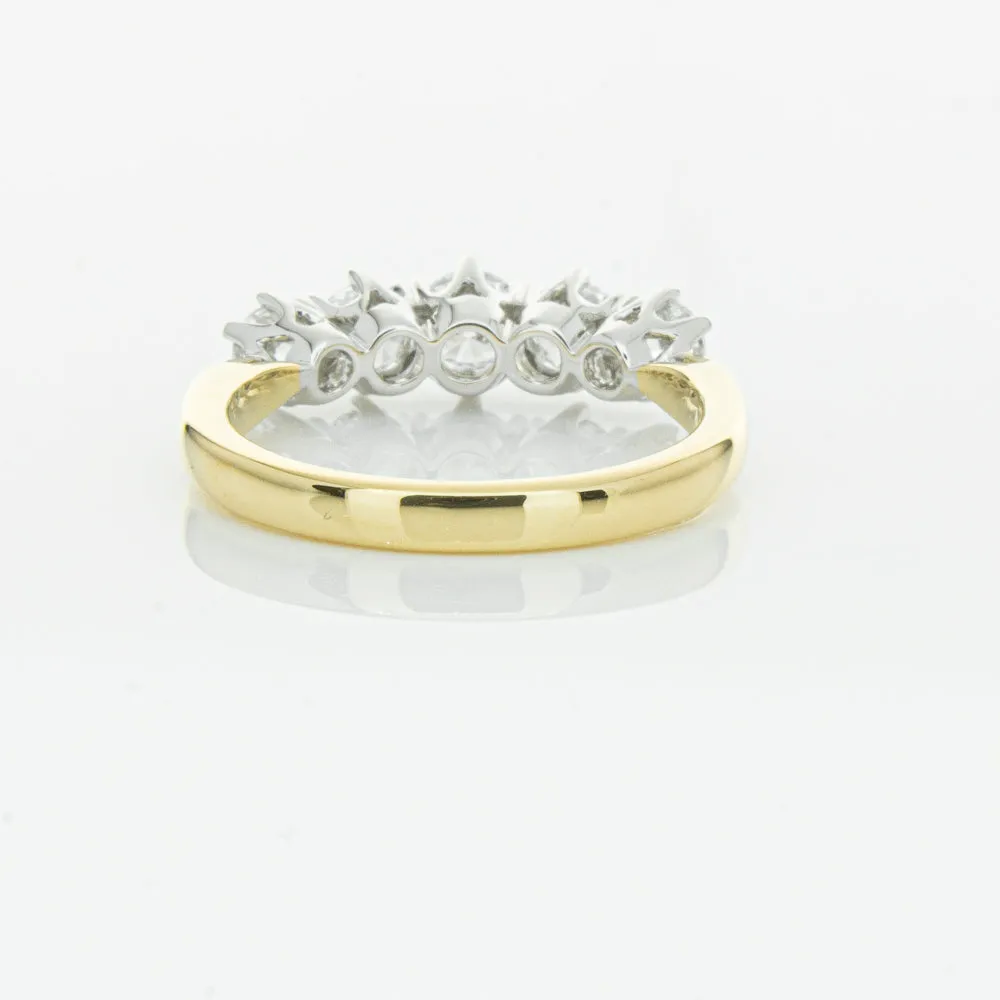 18ct Yellow Gold Diamond Pentagon Ring
