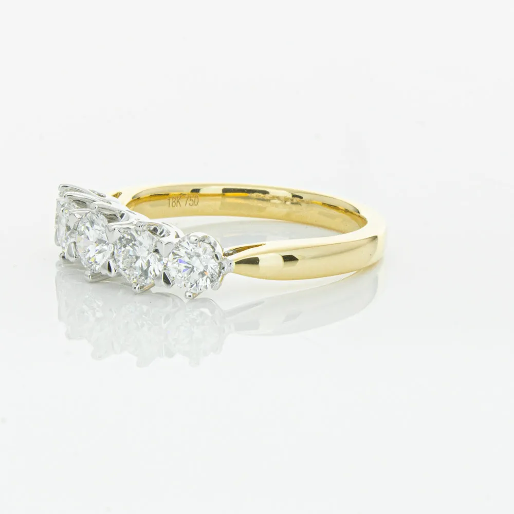 18ct Yellow Gold Diamond Pentagon Ring