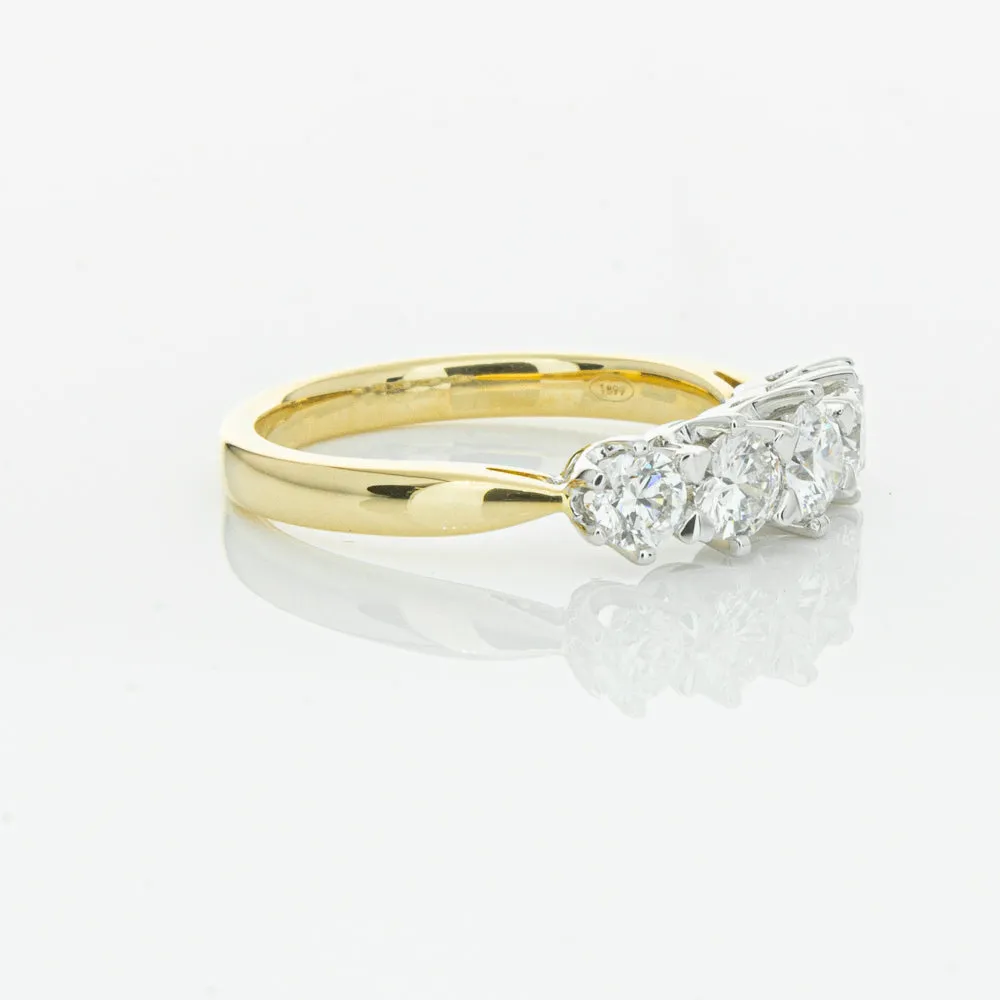 18ct Yellow Gold Diamond Pentagon Ring