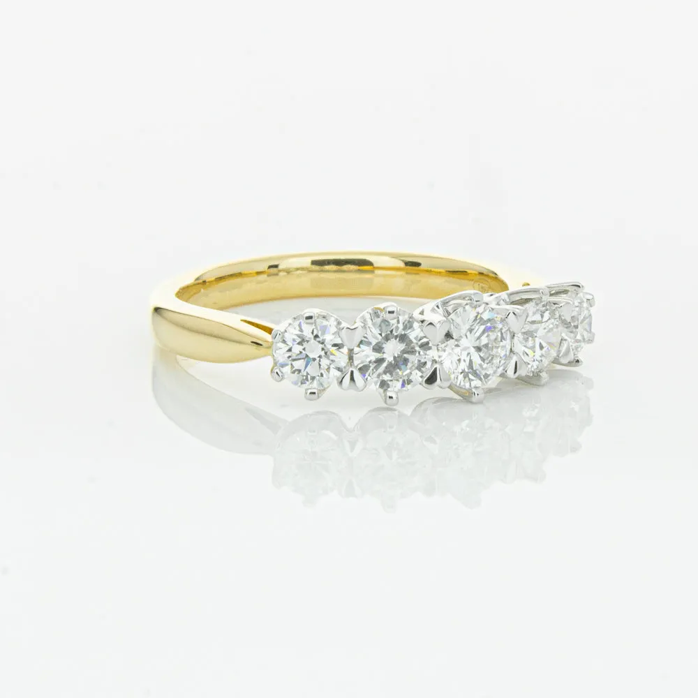 18ct Yellow Gold Diamond Pentagon Ring