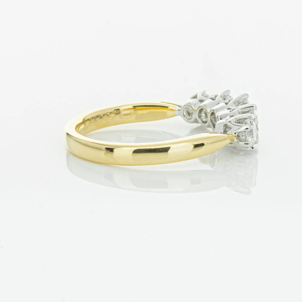 18ct Yellow Gold Diamond Pentagon Ring