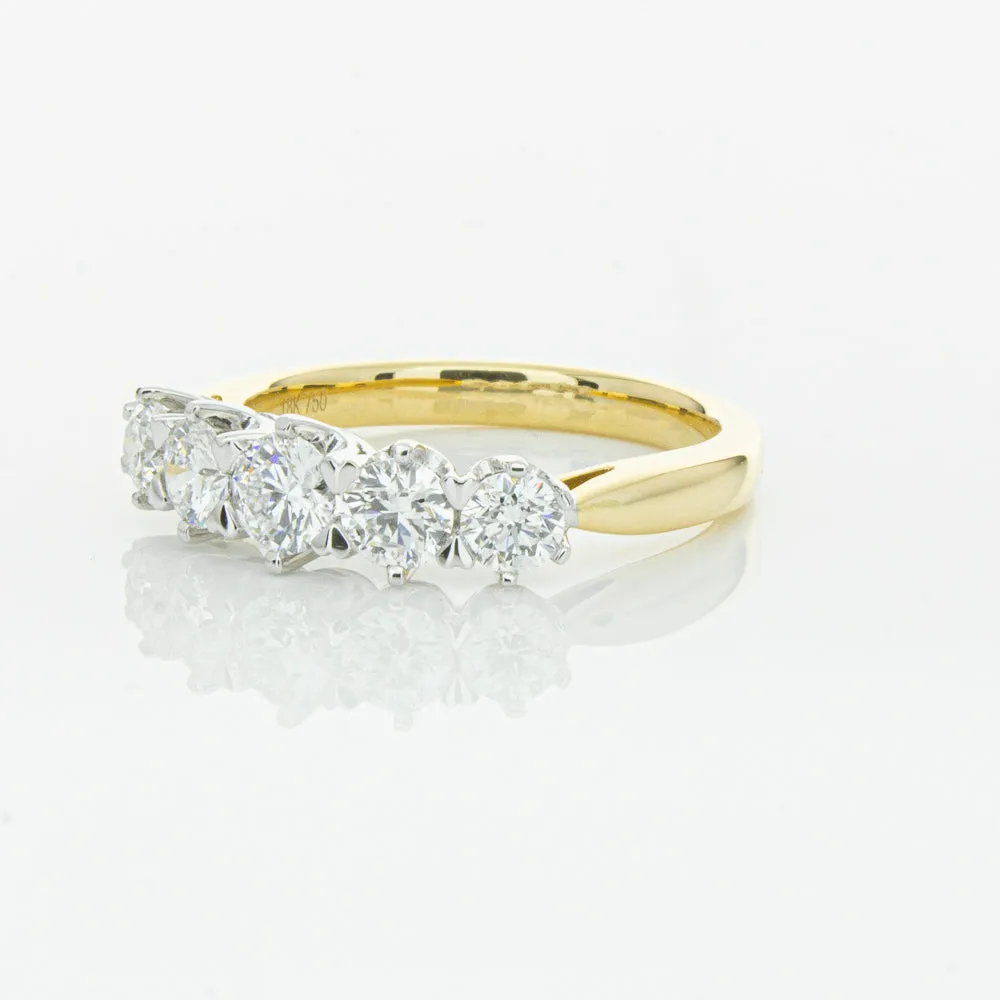 18ct Yellow Gold Diamond Pentagon Ring