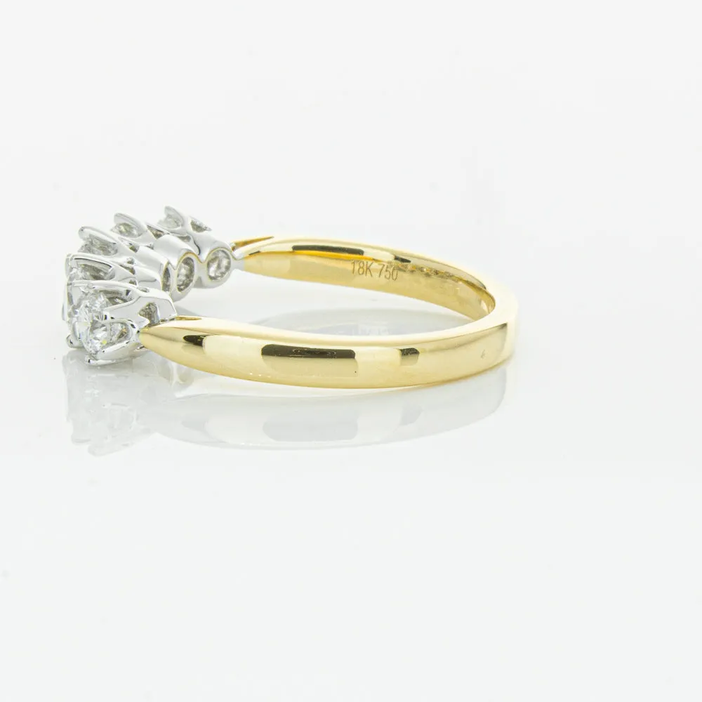 18ct Yellow Gold Diamond Pentagon Ring