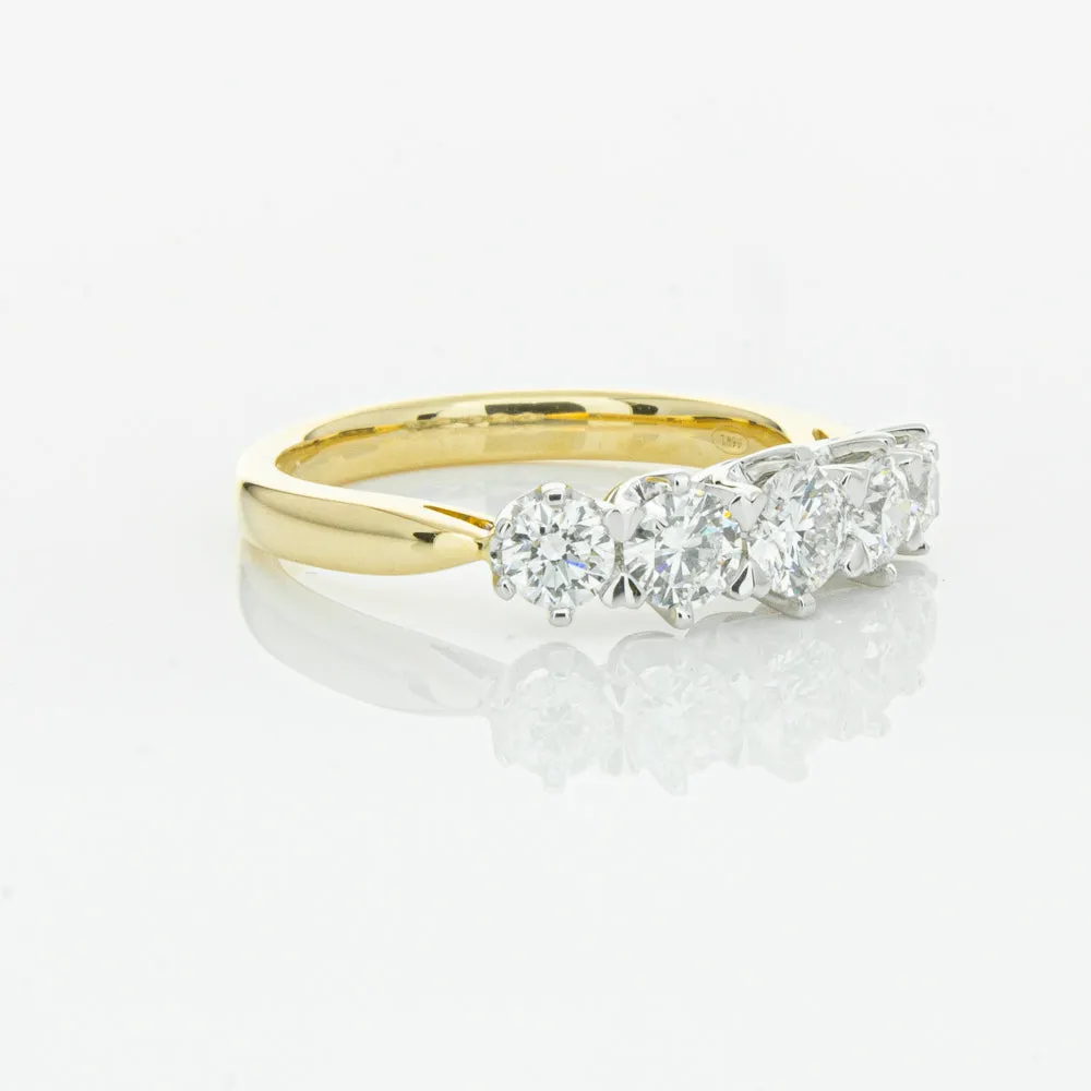 18ct Yellow Gold Diamond Pentagon Ring