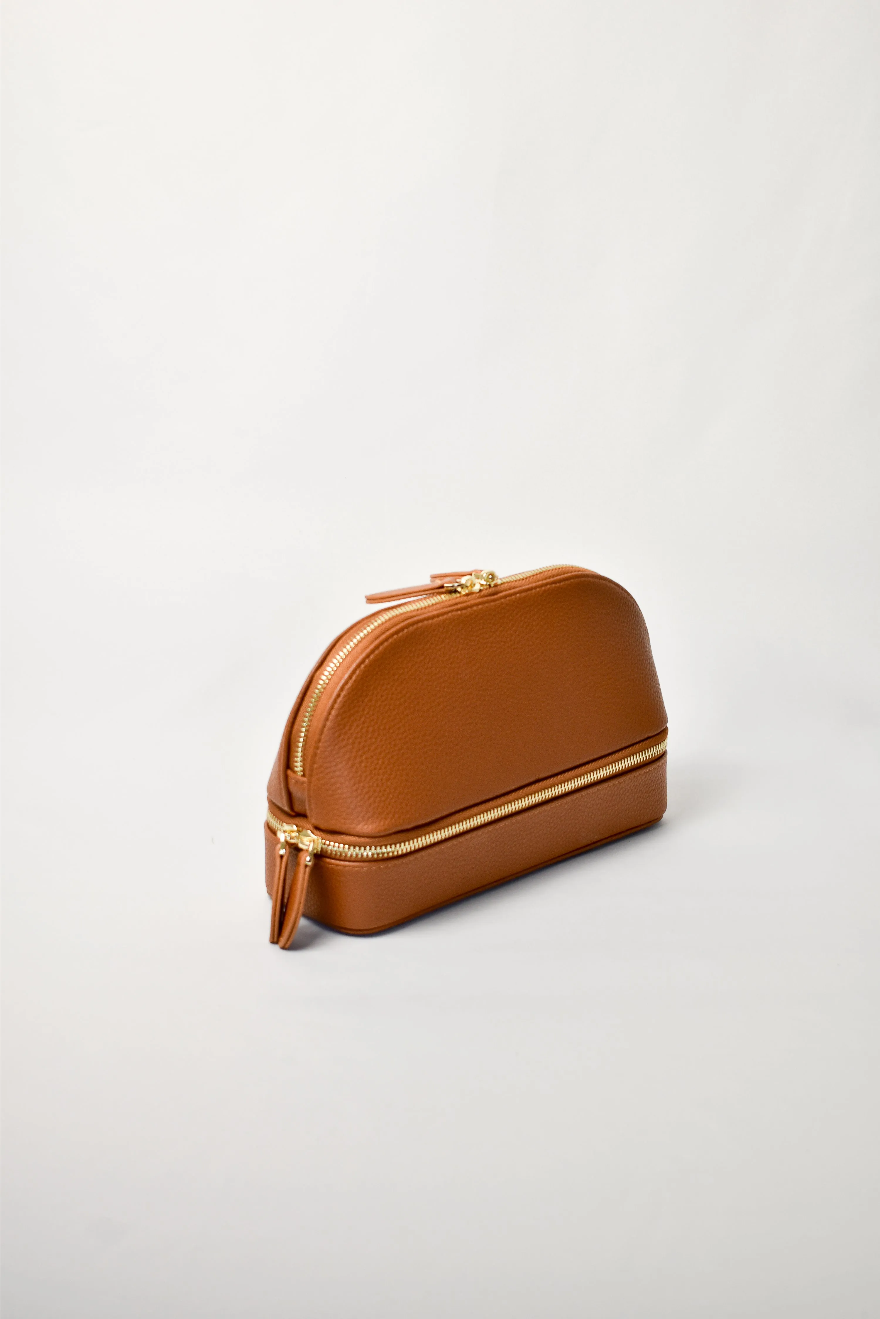 2 in 1 Jewellery Box and Makeup Bag - Tan