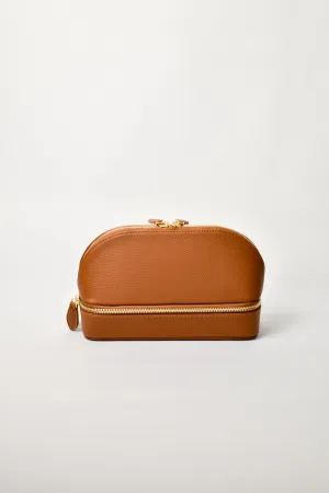2 in 1 Jewellery Box and Makeup Bag - Tan