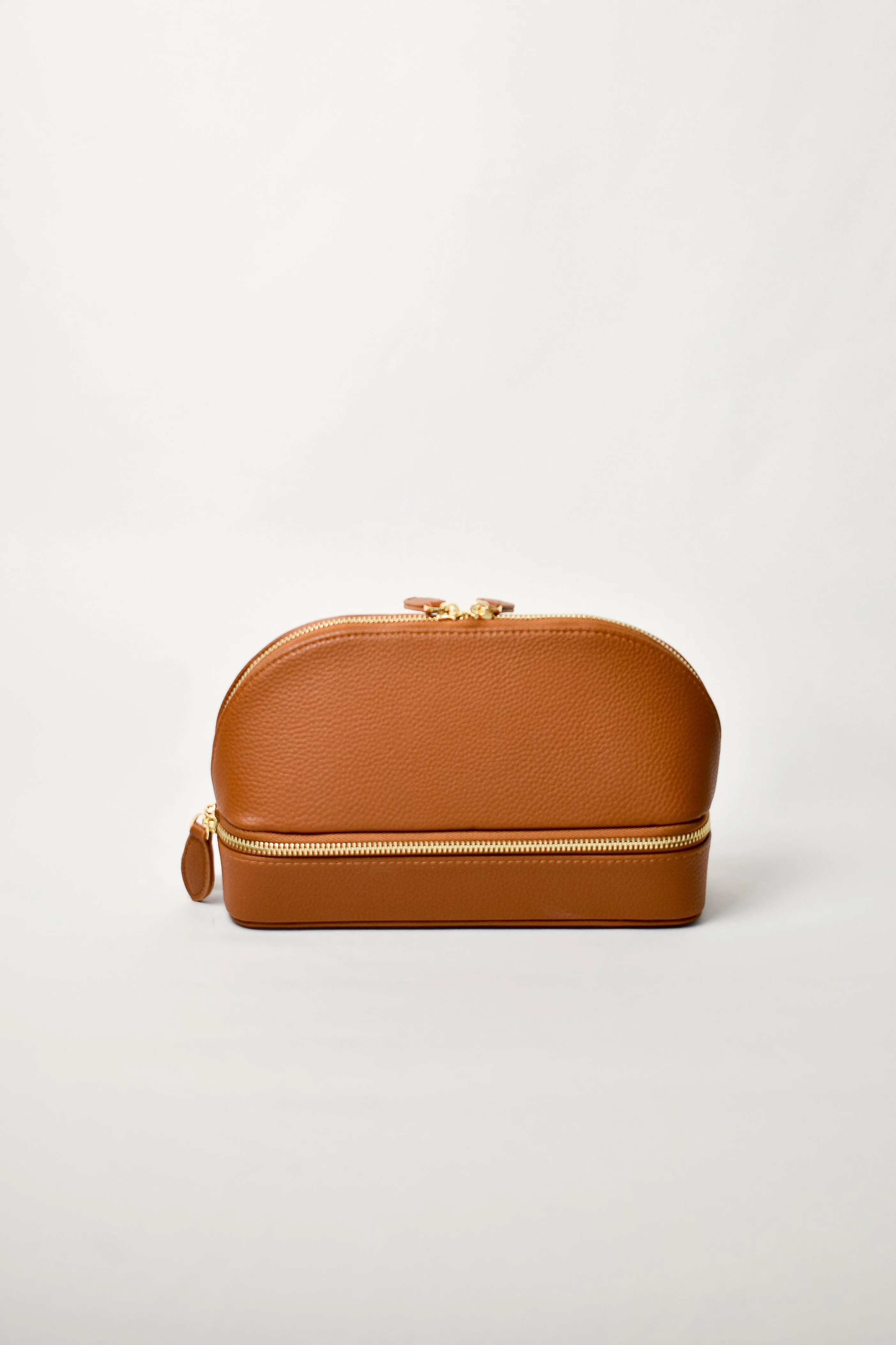 2 in 1 Jewellery Box and Makeup Bag - Tan