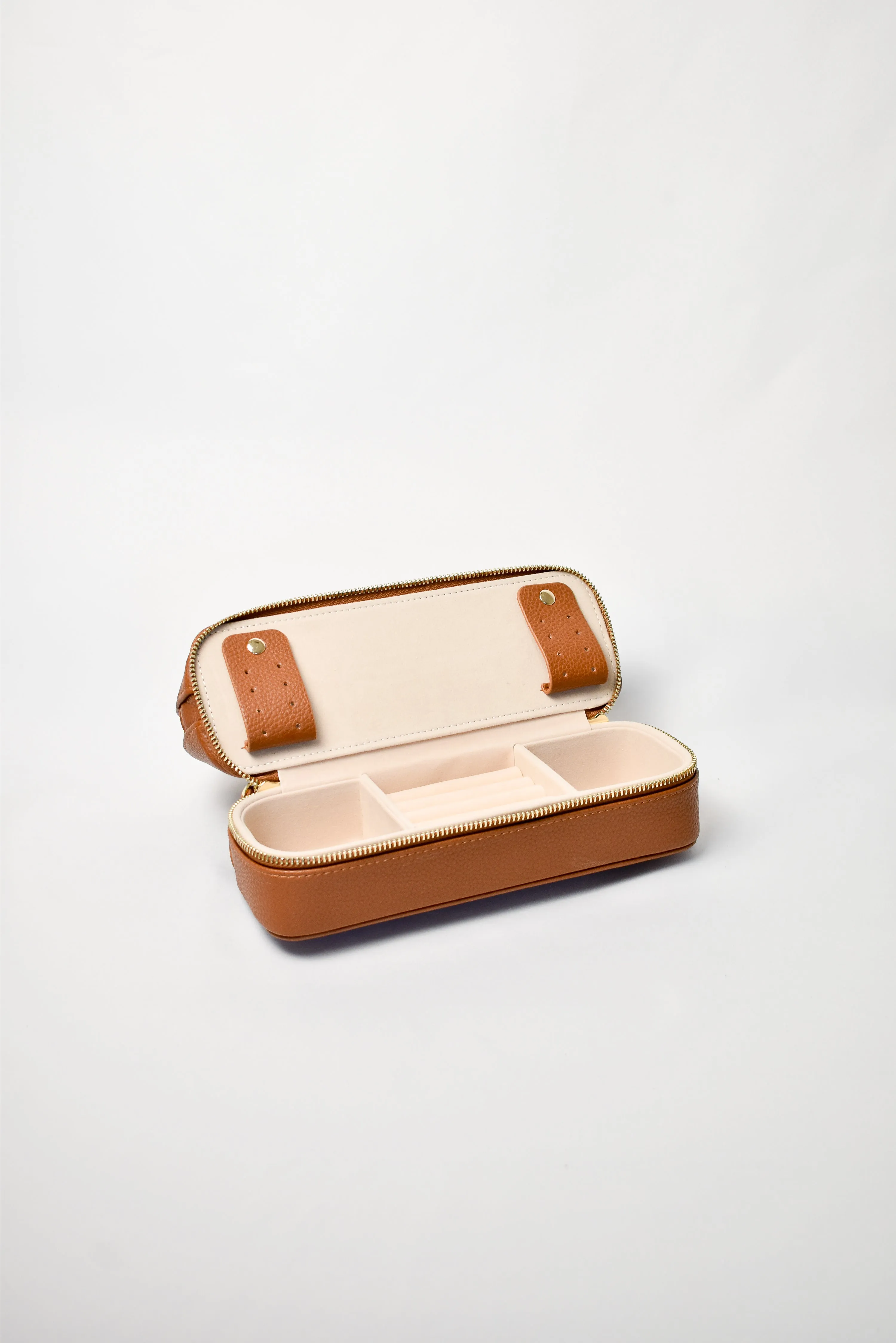 2 in 1 Jewellery Box and Makeup Bag - Tan
