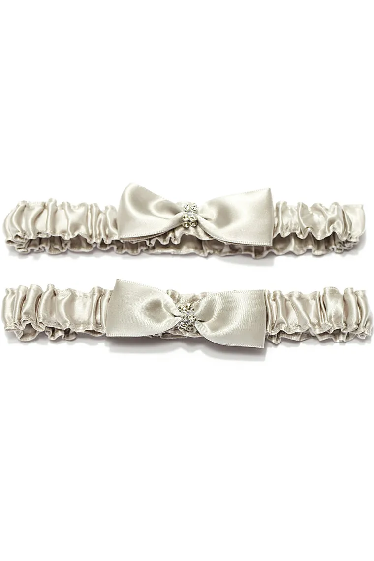 2-Piece Chic Satin With Rhinestone Wedding Garters