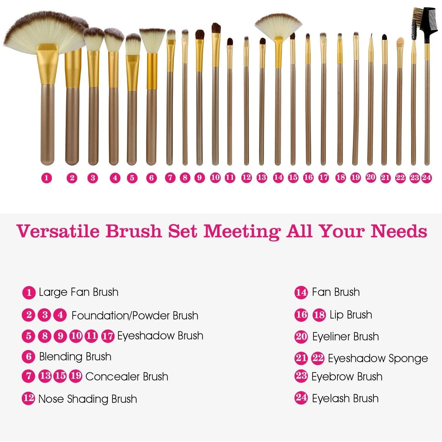 24-Piece: Makeup Brushes Set