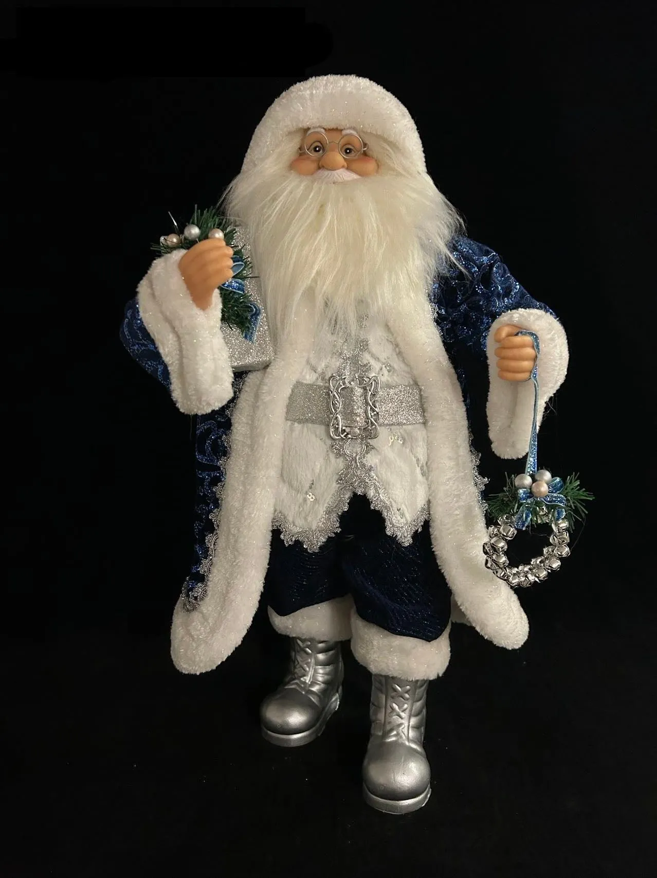 24" Silver & Blue Santa Claus