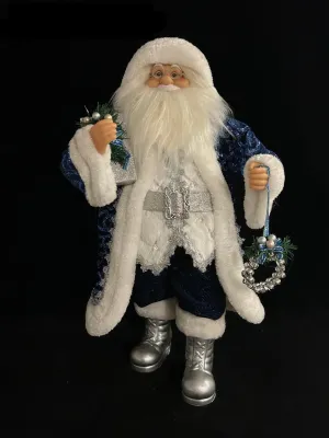 24" Silver & Blue Santa Claus