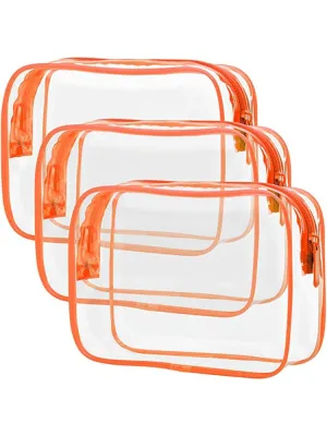 3 Pack Clear Toiletry Travel Airport Bag