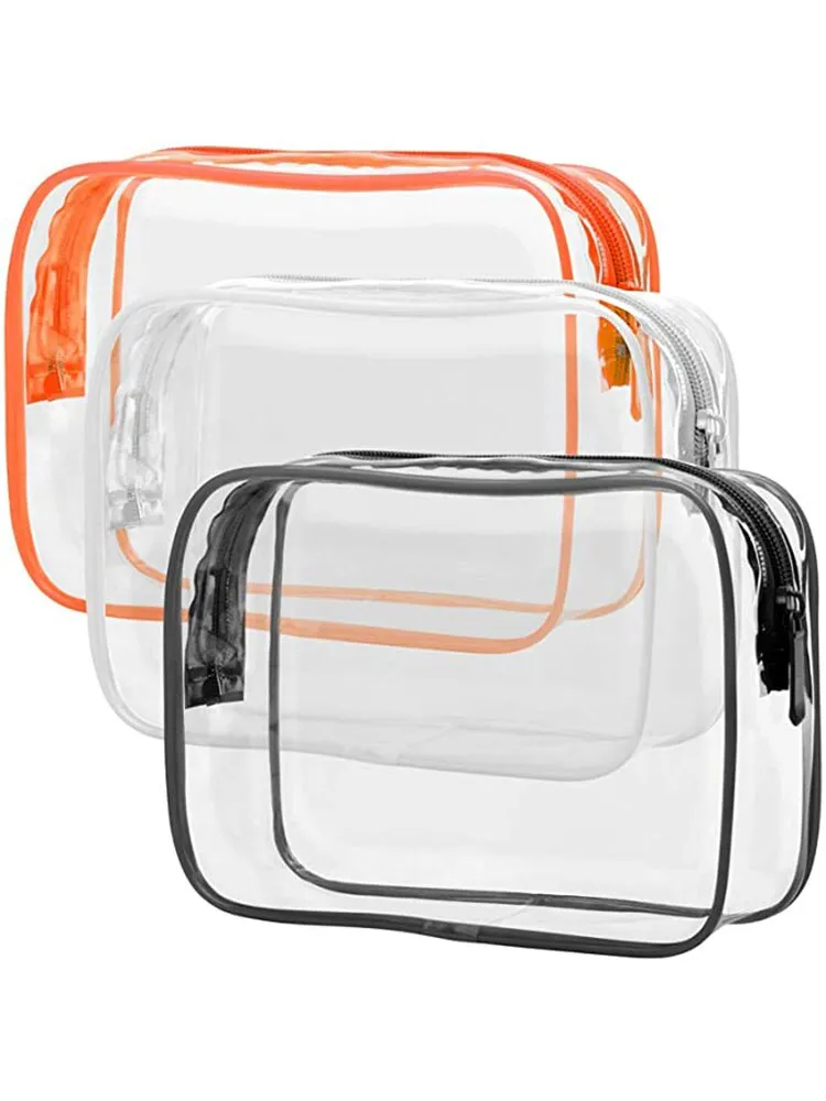 3 Pack Clear Toiletry Travel Airport Bag