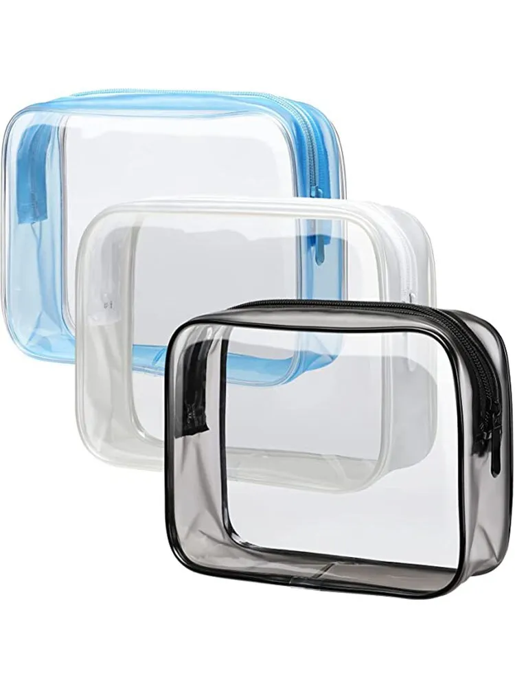3 Pack Clear Toiletry Travel Airport Bag