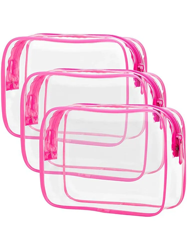 3 Pack Clear Toiletry Travel Airport Bag