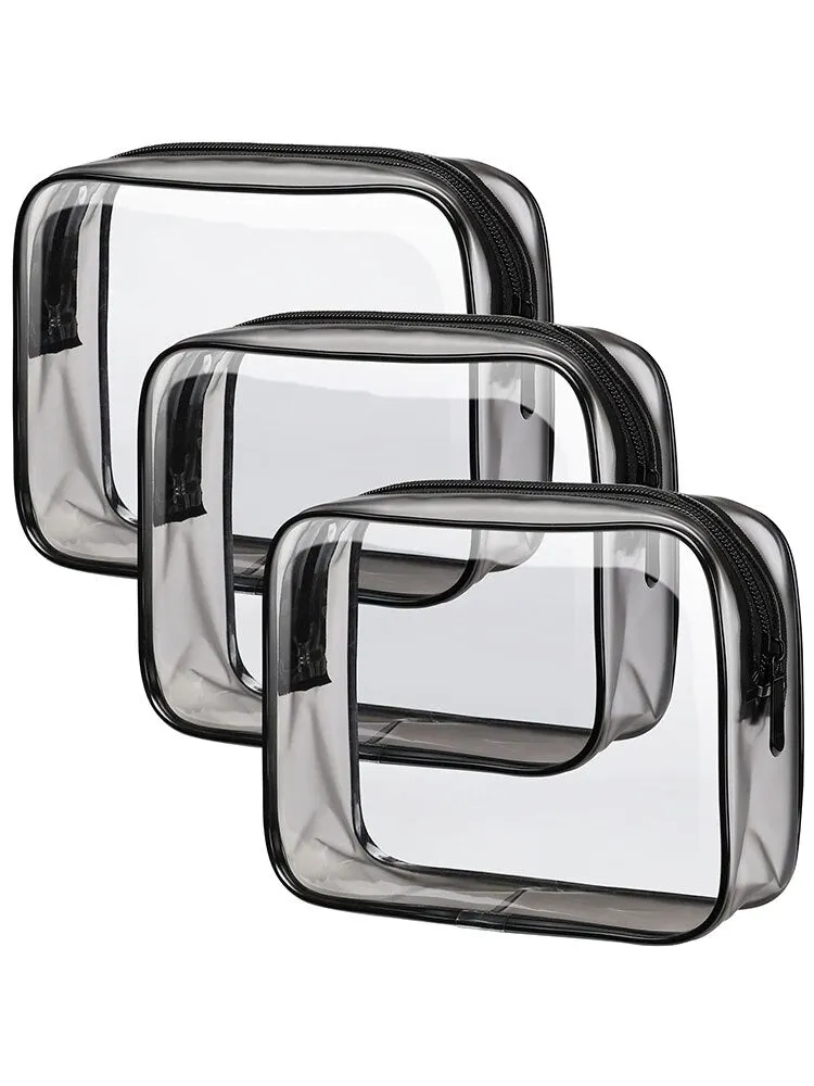 3 Pack Clear Toiletry Travel Airport Bag