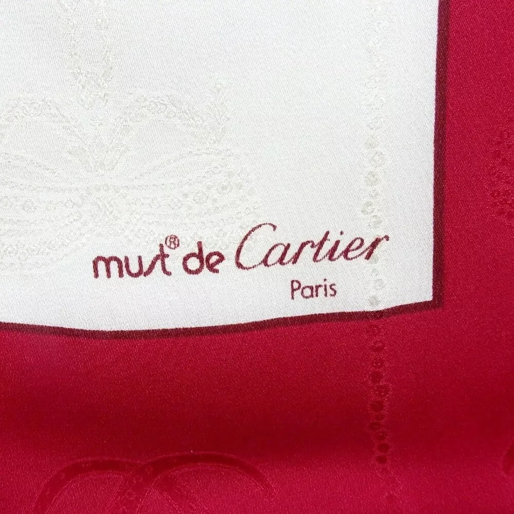 448133AL (S1) Cartier Scarf Must Line Red Silk