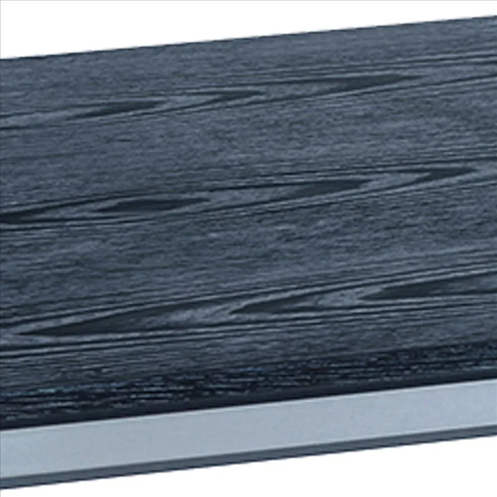 51 Inch Metal Coffee Table with Open Shelf, Gray and Silver By Casagear Home