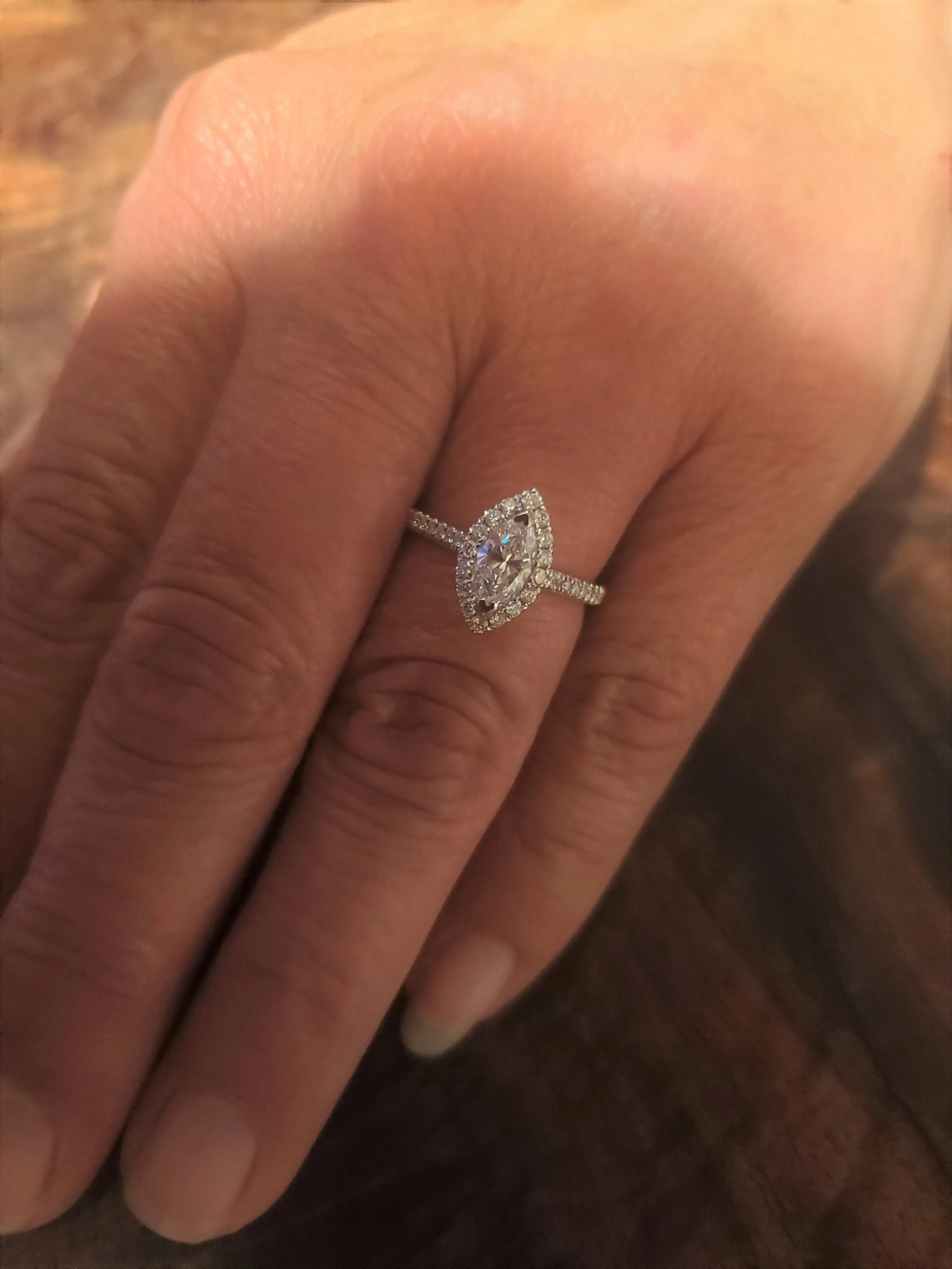.73 Ct Marquise Diamond Engagement Ring 14K White Gold