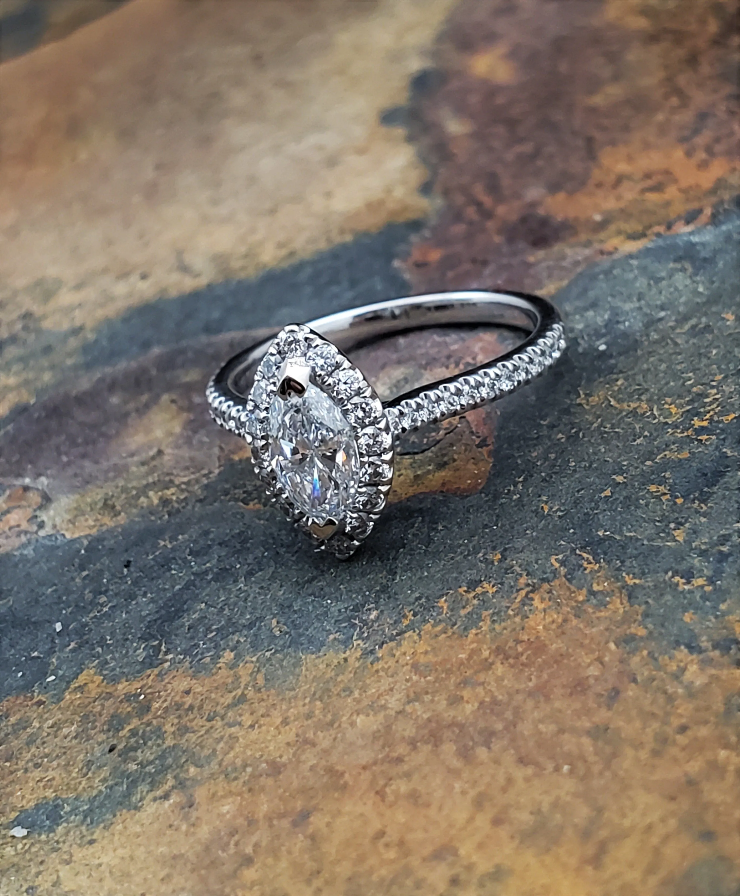 .73 Ct Marquise Diamond Engagement Ring 14K White Gold