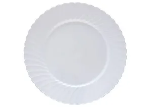 9" White Scalloped Edge Plate