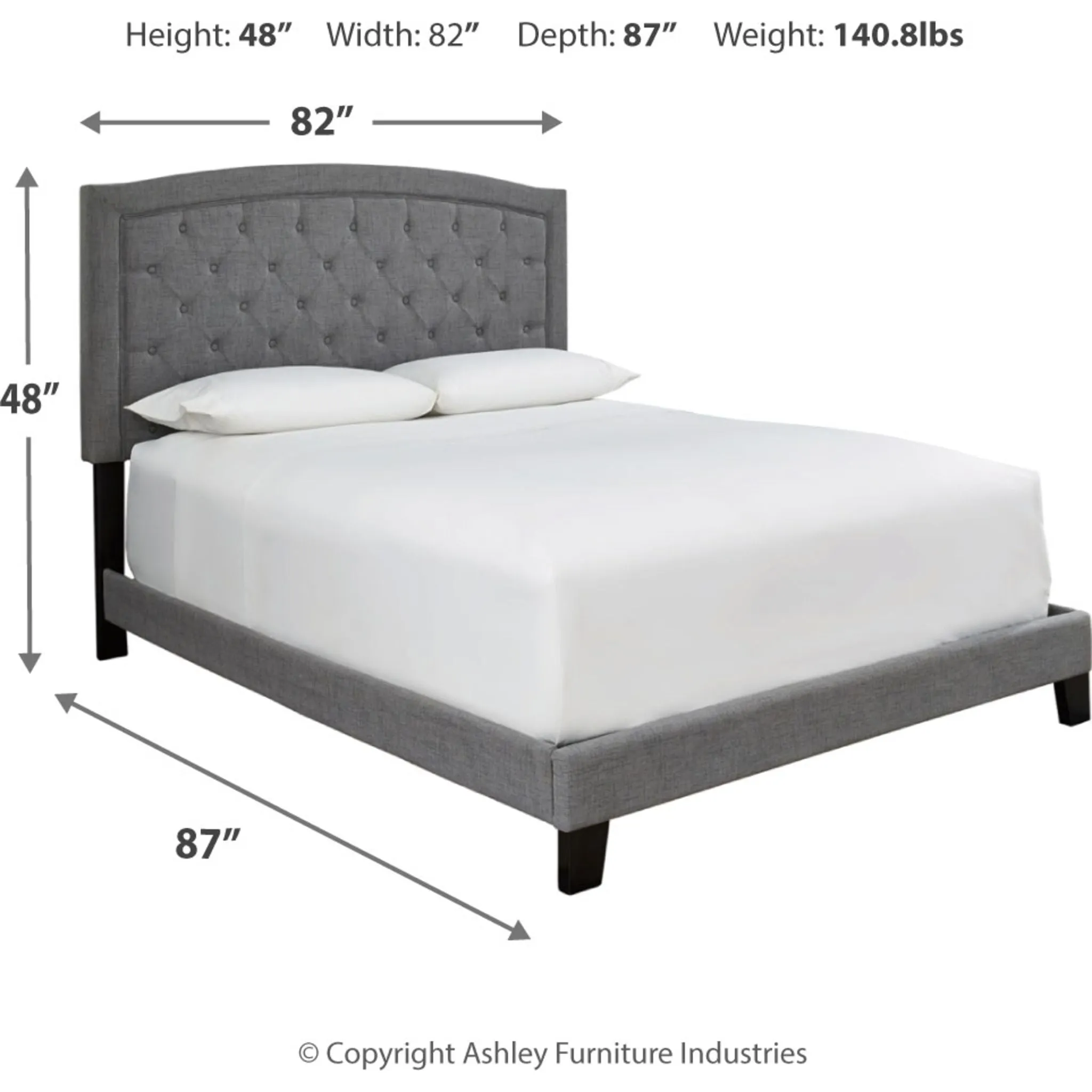 Adelloni 3 Piece Upholstered Bed