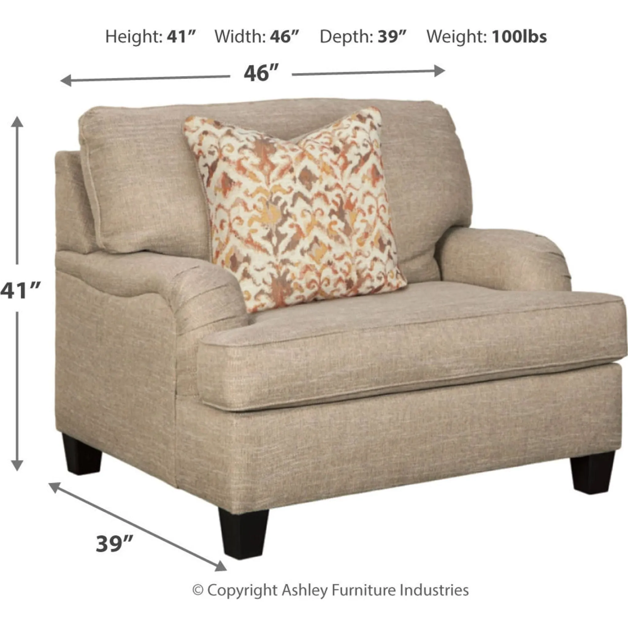 Almanza Chair and a Half - Wheat