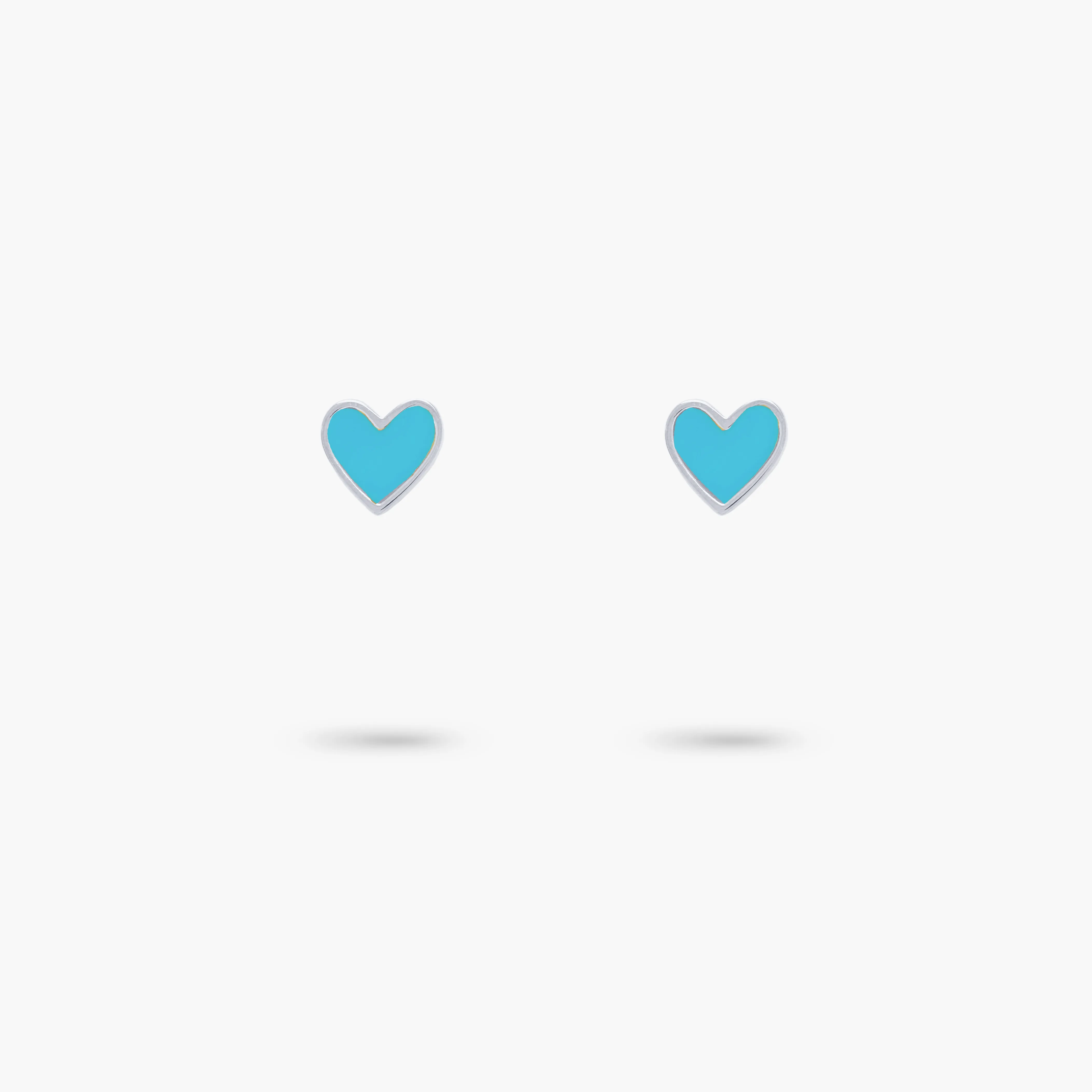 Amare Wear Baby Blue Heart Enamel 24k Gold Vermeil Studs
