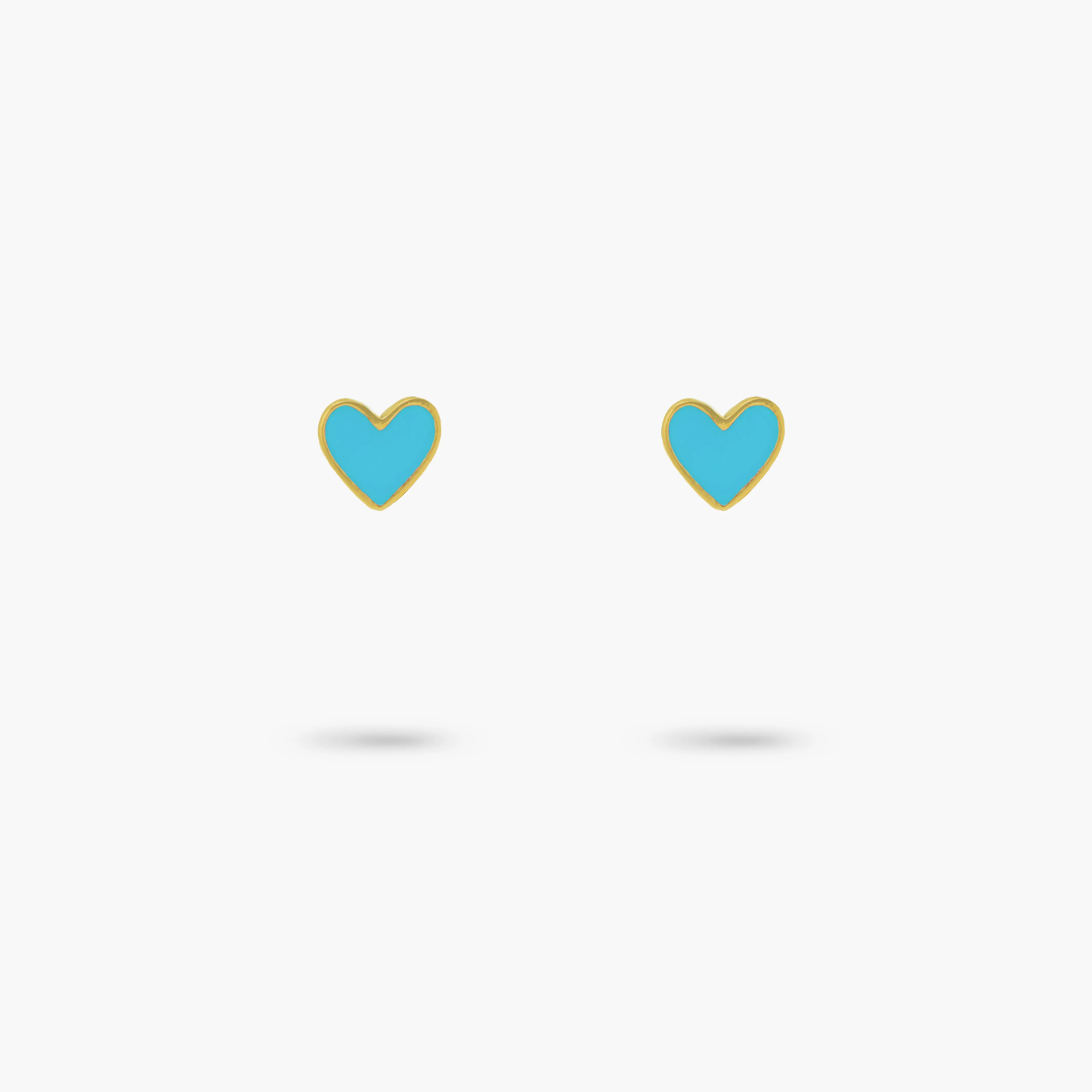Amare Wear Baby Blue Heart Enamel 24k Gold Vermeil Studs