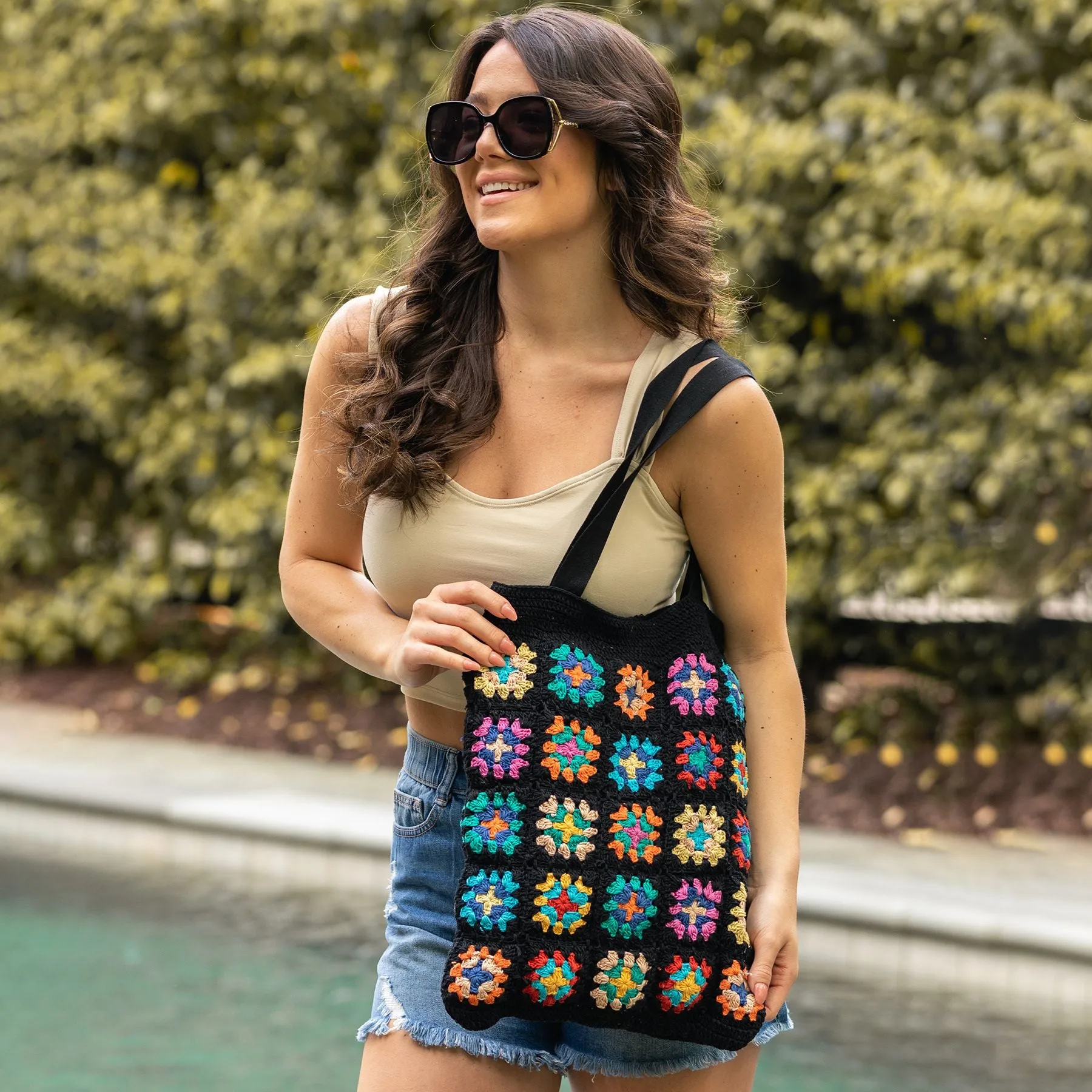 Anju Jewelry - Laya Crotchet Bag, Black