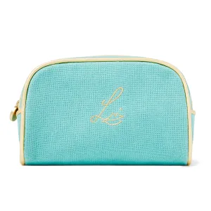 Aquamarine Linen (Makeup Pouch)
