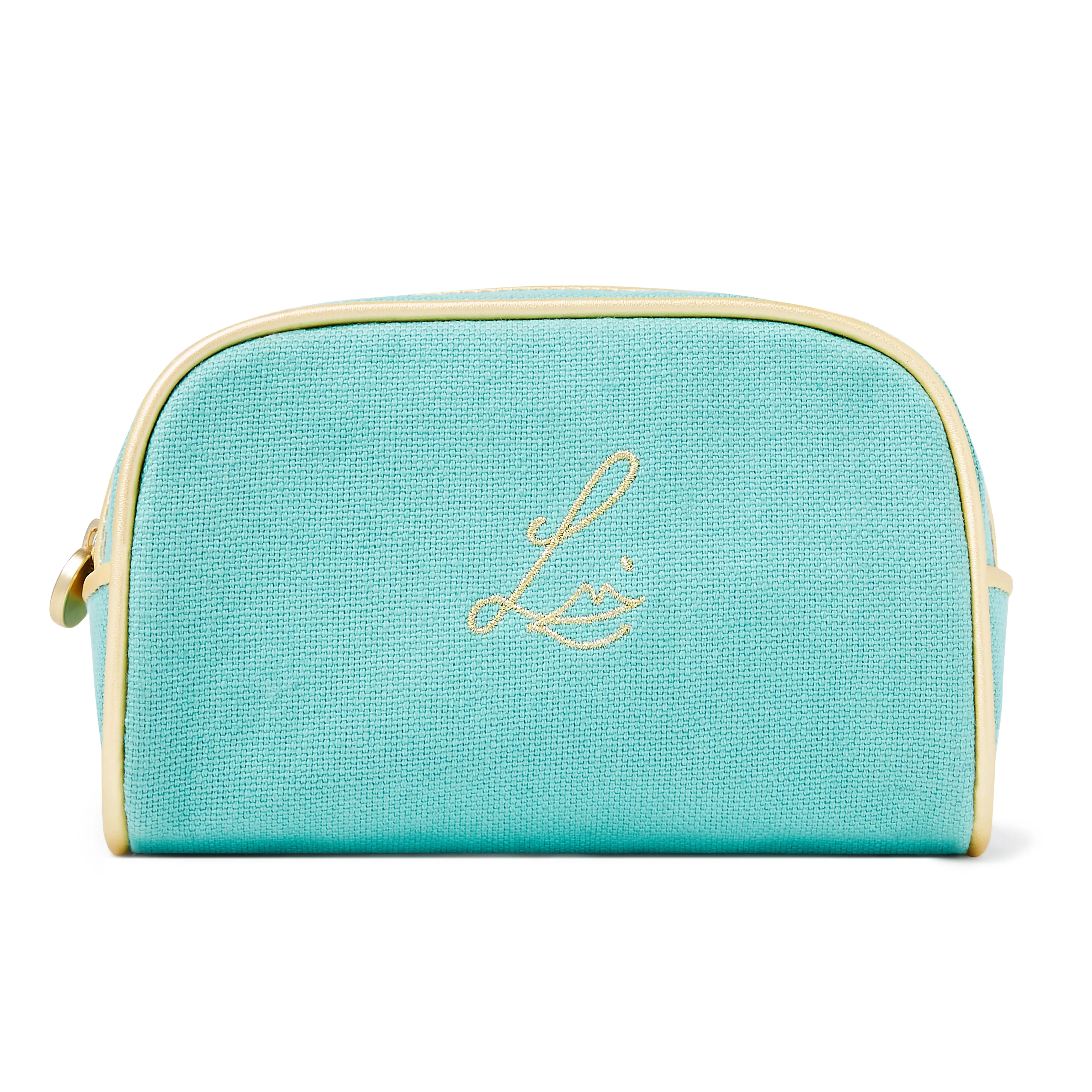 Aquamarine Linen (Makeup Pouch)