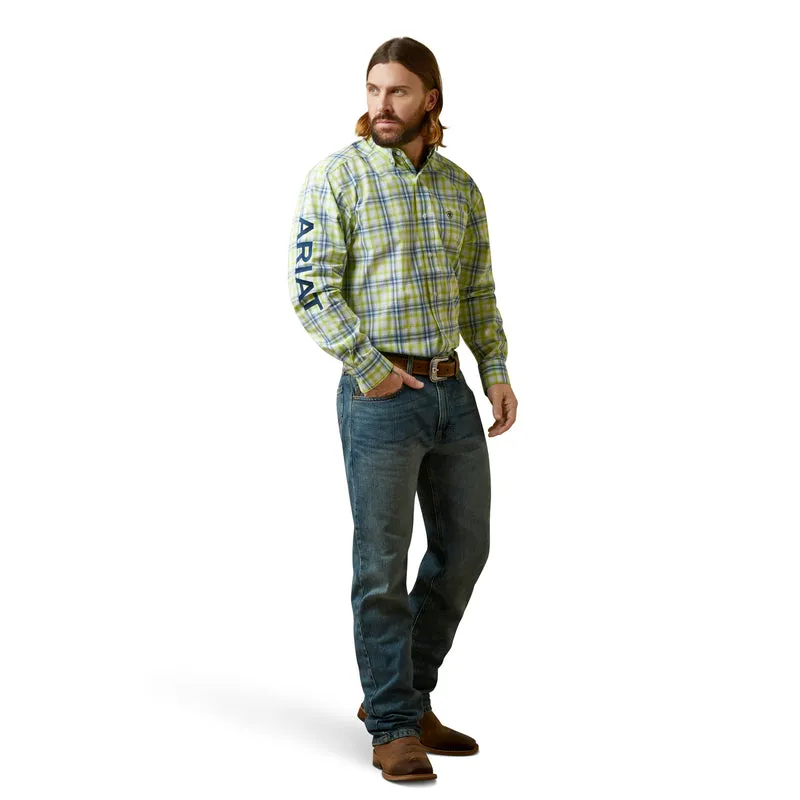 Ariat Men's Pro Series Team Logo Dayton Classic Fit Long Sleeve Shirt, Tender Shoots
