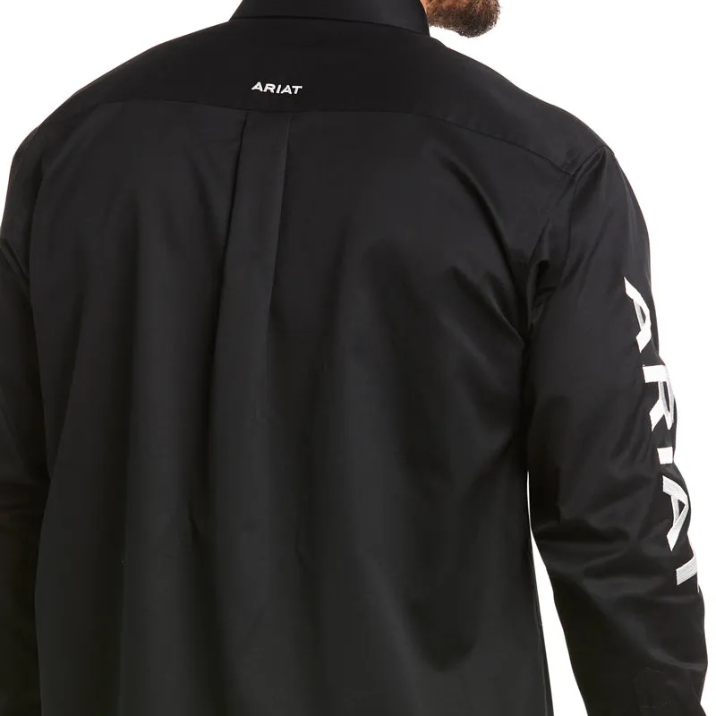 Ariat Men's Team Logo Twill Classic & Fitted Fit Shirt, Black/White