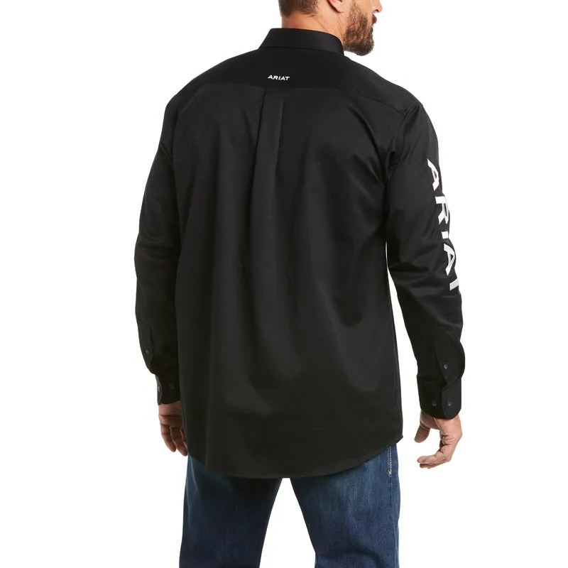 Ariat Men's Team Logo Twill Classic & Fitted Fit Shirt, Black/White