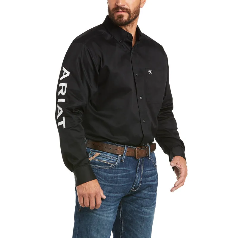 Ariat Men's Team Logo Twill Classic & Fitted Fit Shirt, Black/White